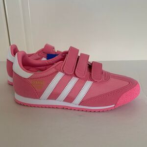New Adidas Dragon OG CF Straps Pink White Girls Sneakers Shoes Sz 2.5